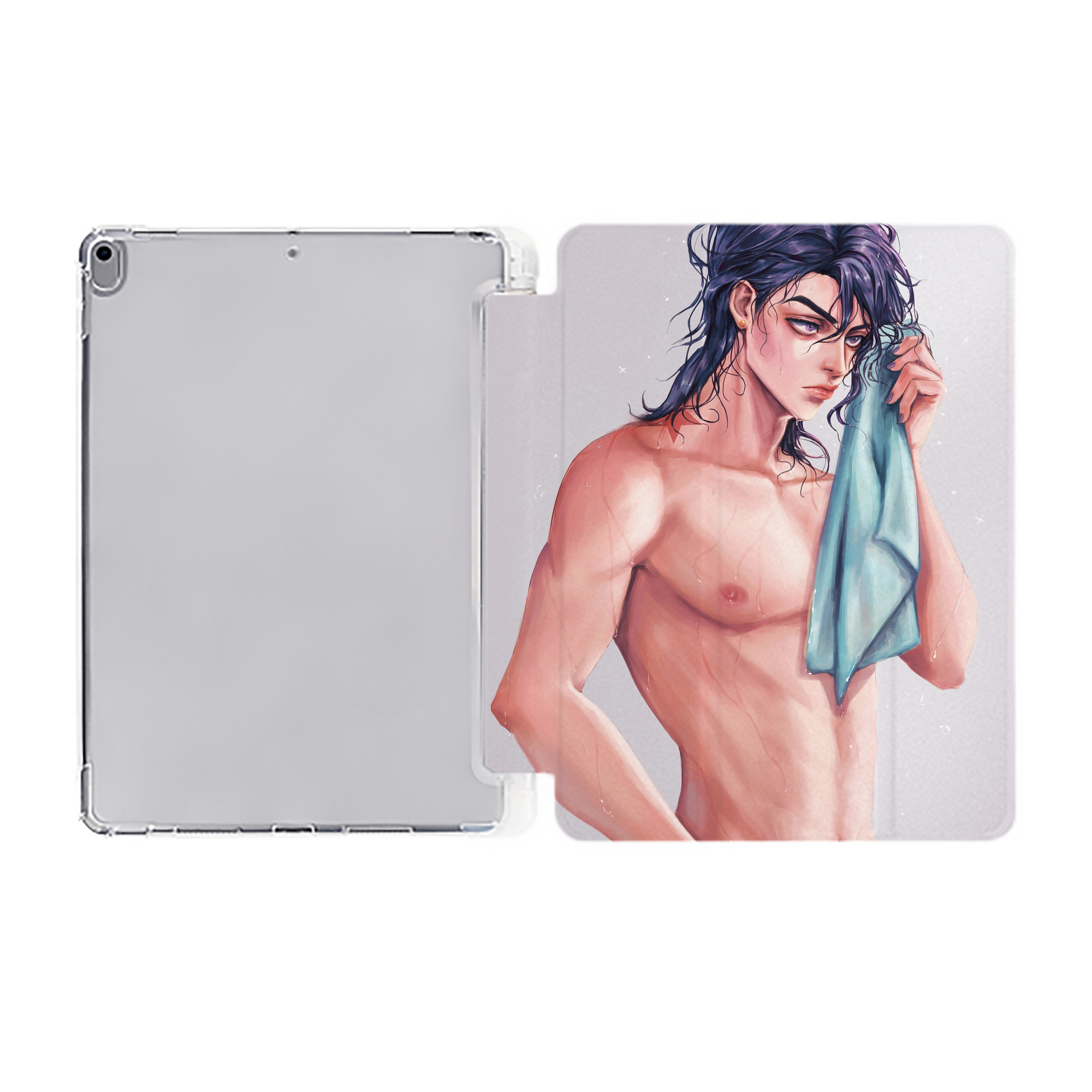 （画像用） ジョジョの奇妙な冒険 JoJo's Bizarre Adventure IPad ケース ペン収納付き 三つ折りスタンド PUレザー×シリコン 対応機種9.5/10.5/10.9インチ